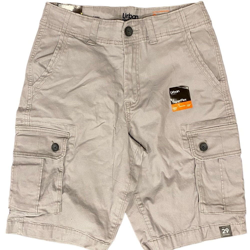 Urban Pipeline Shorts Mens 29 Cargo Hits At the Knee Super Flex Brown Khaki NWT